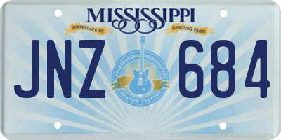 MS license plate JNZ684