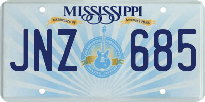 MS license plate JNZ685