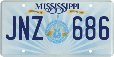 MS license plate JNZ686