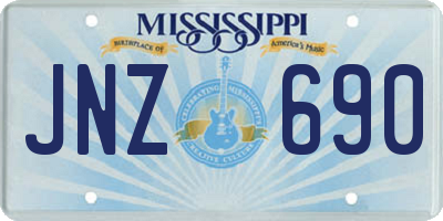 MS license plate JNZ690