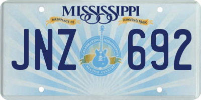 MS license plate JNZ692