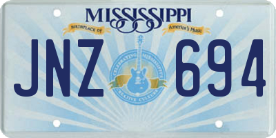 MS license plate JNZ694