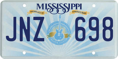 MS license plate JNZ698