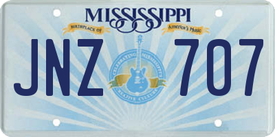 MS license plate JNZ707