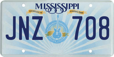 MS license plate JNZ708