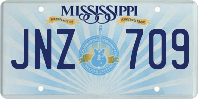 MS license plate JNZ709