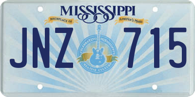 MS license plate JNZ715