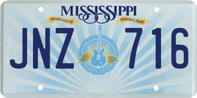MS license plate JNZ716