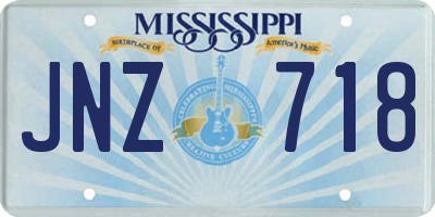 MS license plate JNZ718