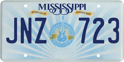 MS license plate JNZ723