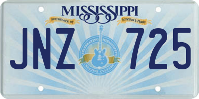 MS license plate JNZ725