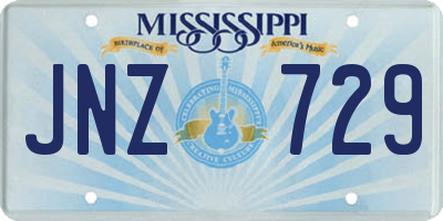 MS license plate JNZ729