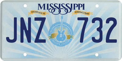 MS license plate JNZ732