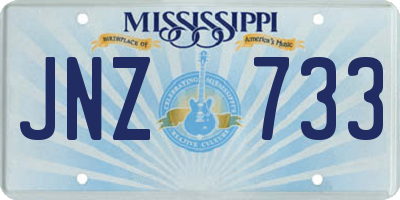 MS license plate JNZ733
