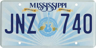 MS license plate JNZ740