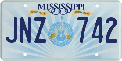 MS license plate JNZ742