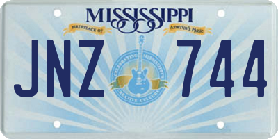 MS license plate JNZ744