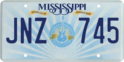 MS license plate JNZ745
