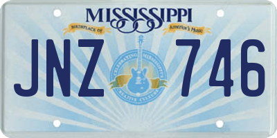 MS license plate JNZ746