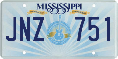 MS license plate JNZ751