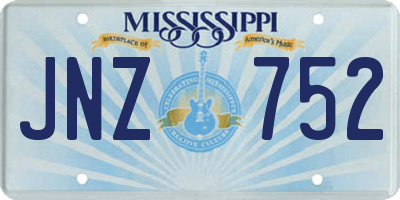 MS license plate JNZ752
