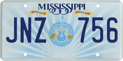 MS license plate JNZ756