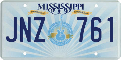 MS license plate JNZ761