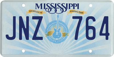 MS license plate JNZ764
