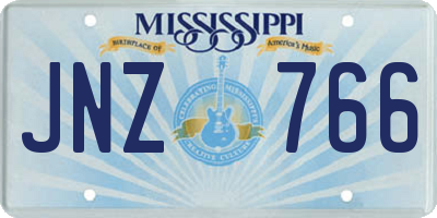 MS license plate JNZ766