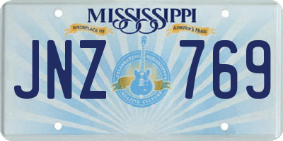 MS license plate JNZ769