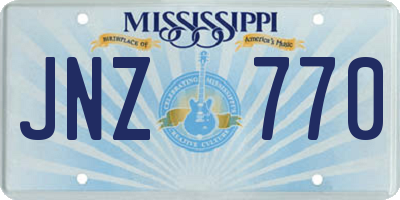 MS license plate JNZ770