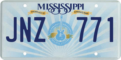 MS license plate JNZ771