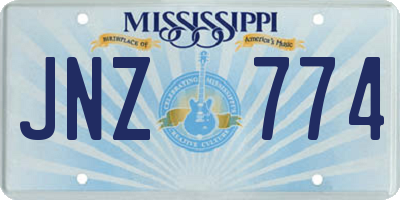 MS license plate JNZ774