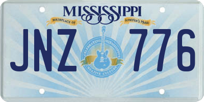 MS license plate JNZ776