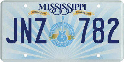 MS license plate JNZ782