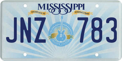 MS license plate JNZ783
