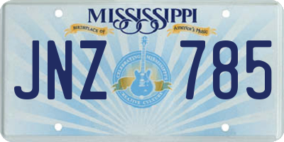 MS license plate JNZ785