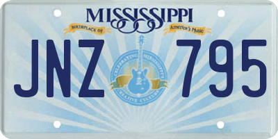 MS license plate JNZ795