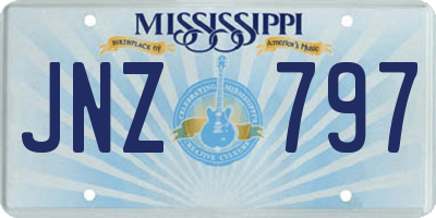 MS license plate JNZ797