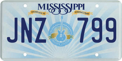 MS license plate JNZ799