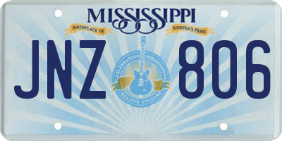MS license plate JNZ806