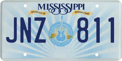 MS license plate JNZ811