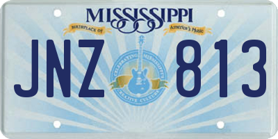 MS license plate JNZ813