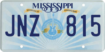 MS license plate JNZ815