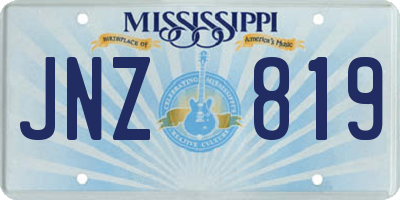 MS license plate JNZ819