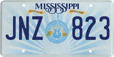 MS license plate JNZ823