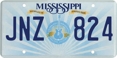MS license plate JNZ824