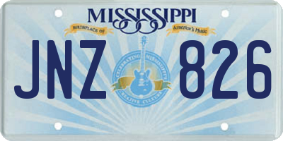 MS license plate JNZ826