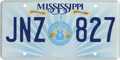 MS license plate JNZ827