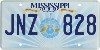 MS license plate JNZ828